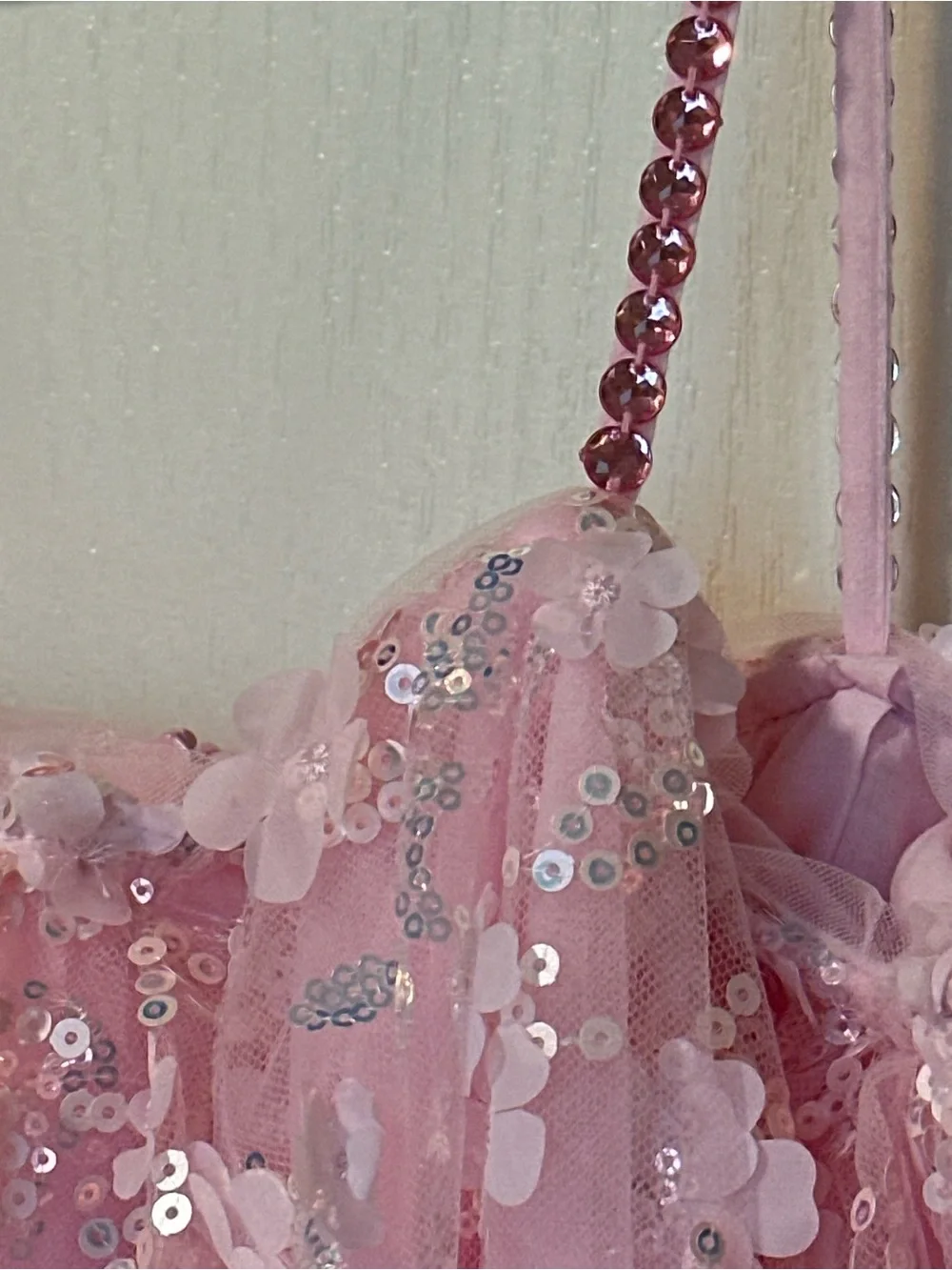 Lola and the Boys Pink Sequin Floral Dress 10